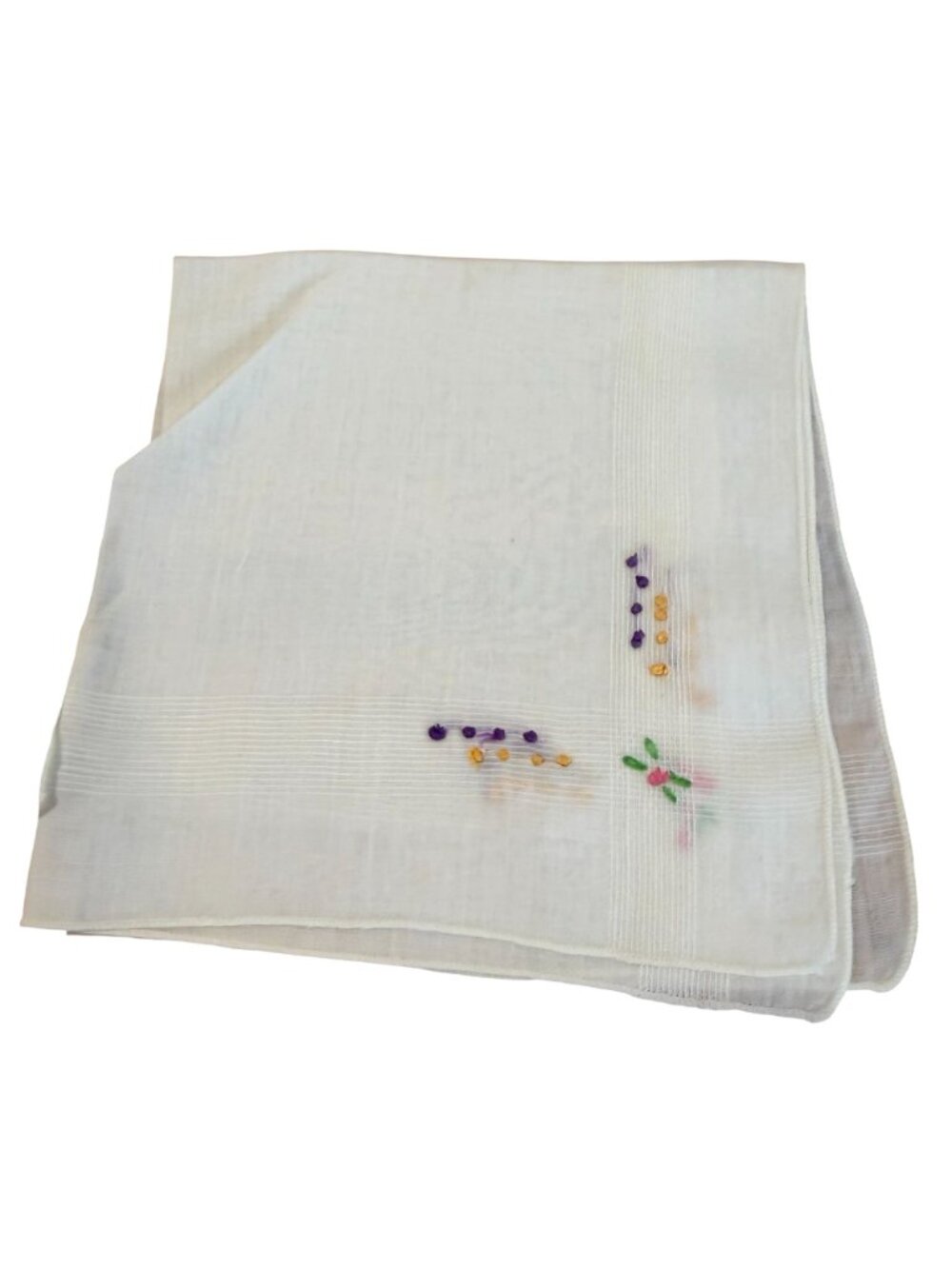 Set Of 5 Vintage Embroidered Cotton Handkerchiefs Floral Designs - Picture 7 of 10